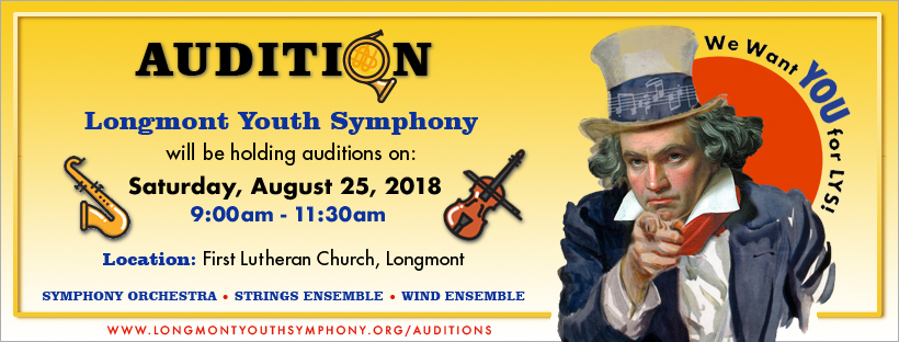 Longmont Youth Symphony: Auditions – Aug. 25